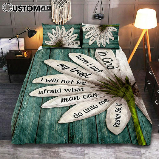 In God Have I Put My Trust Lily Flower Quilt Bedding Set Art 