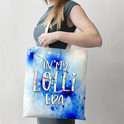 In My Lolli Era Flower Letter Floral Cute Gifts For Lolli Tote Bag, Women Tote Bag, Canvas Tote Bag, Printed Tote Bag