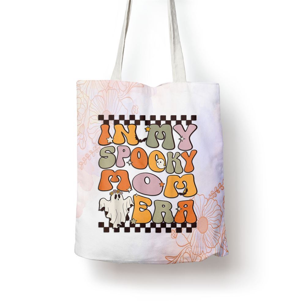 In My Spooky Mom Era Ghost Halloween Mothers Day Tote Bag, Women Tote Bag, Canvas Tote Bag, Printed Tote Bag