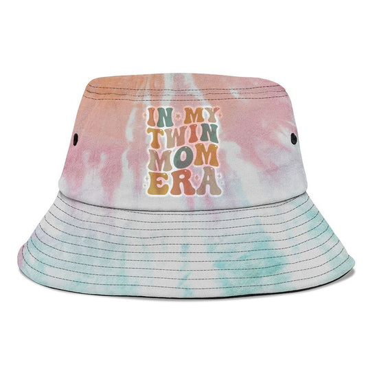 In My Twin Mom Era Funny For New Mom Of Twins Bucket Hat, Mother's Day Bucker Hat, Tie Dye Bucket Hat, Women's Sun Hats