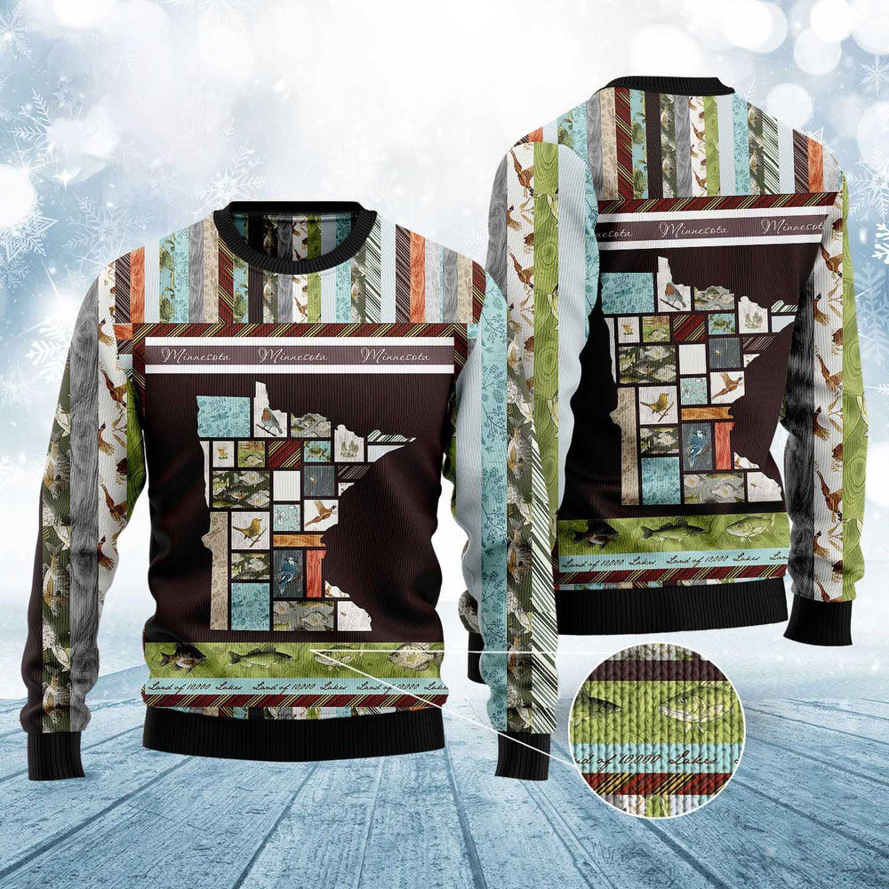 In The Deep Heart Of Minnesota Ugly Christmas Sweater, Funny Xmas Sweater, Sweater Xmas