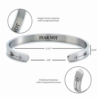 Isaiah 4110 Fear Not Cuff Bracelet, Christian Bracelet For Women, Bible Verse Bracelet, Christian Jewelry