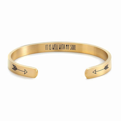 It Is Well With My Soul Personalized Cuff Bracelet, Christian Bracelet For Women, Bible Verse Bracelet, Christian Jewelry