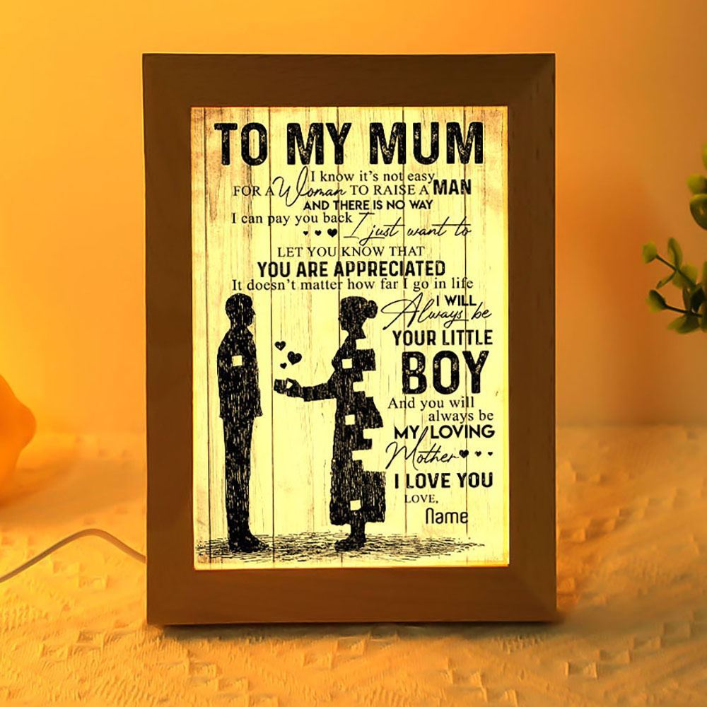 It'S Not Easy From Son To Mum Frame Lamp, Mother's Day Night Light, Best Mom Ever, Gift For Mom