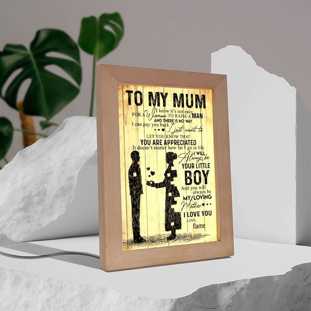 It'S Not Easy From Son To Mum Frame Lamp, Mother's Day Night Light, Best Mom Ever, Gift For Mom