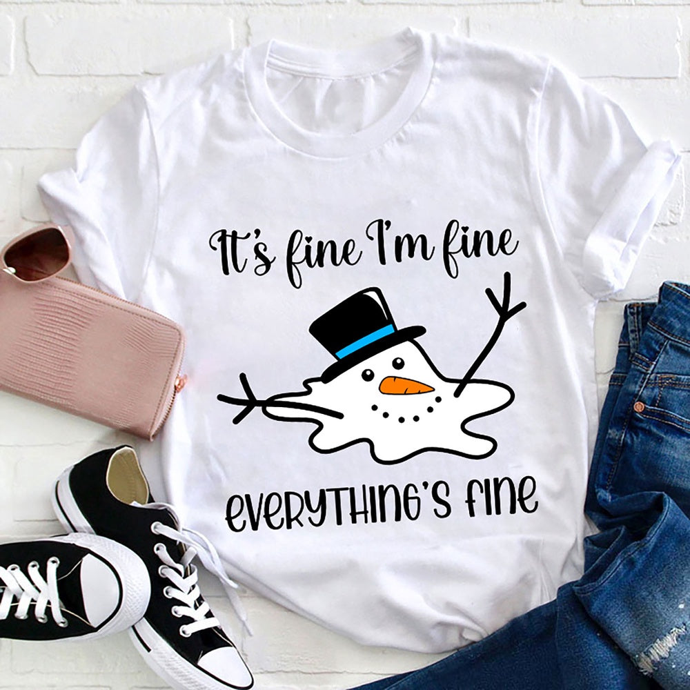 It's Fine I'm Fine Everything's Fine T Shirt, Merry T Shirt, Unisex Christmas Shirts