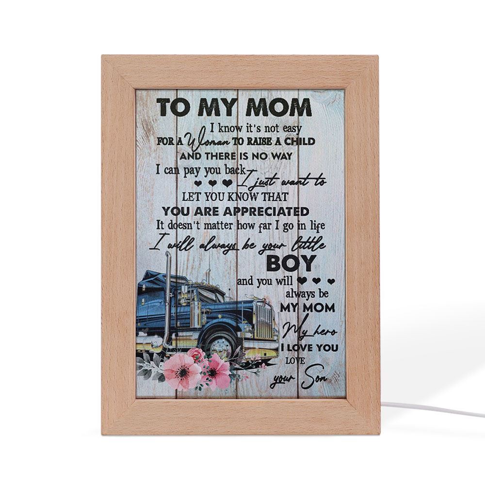 It's Not Easy For A Woman To Raise A Child Mother's Day Frame Lamp, Mother's Day Night Light, Best Mom Ever, Gift For Mom