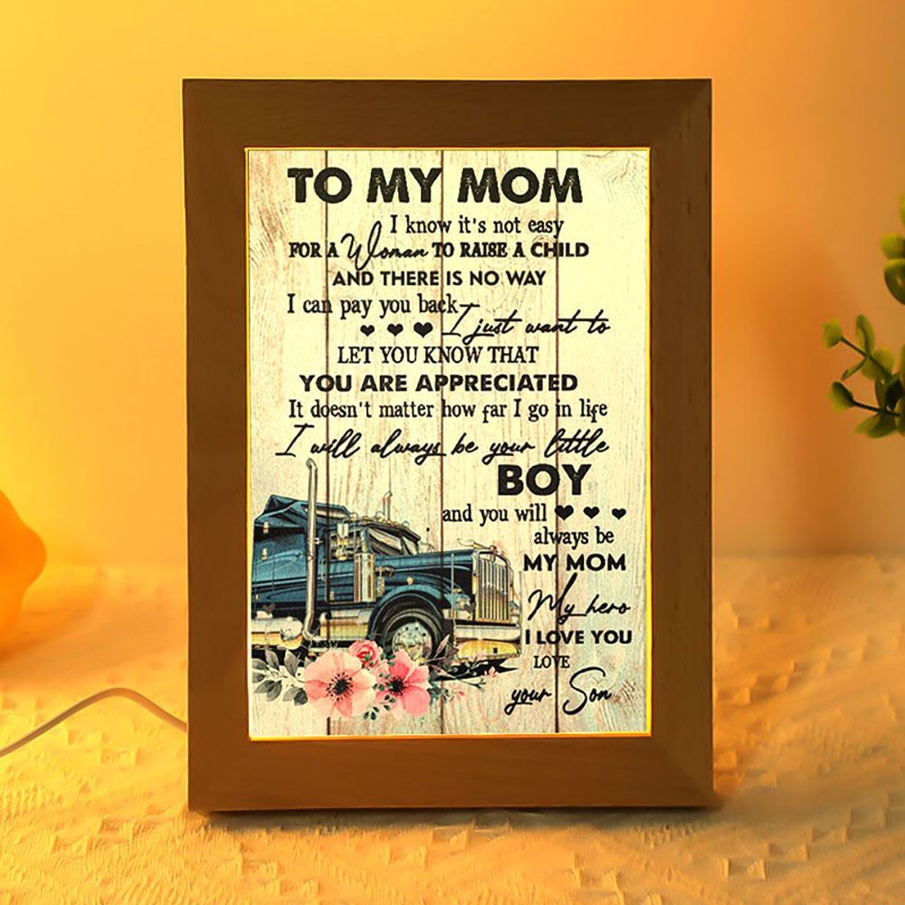 It's Not Easy For A Woman To Raise A Child Mother's Day Frame Lamp, Mother's Day Night Light, Best Mom Ever, Gift For Mom