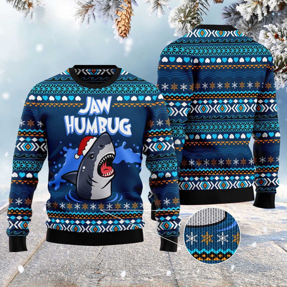 Jaw Humbug Ugly Christmas Sweater, Funny Xmas Sweater, Sweater Xmas