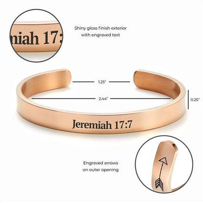 Jeremiah 177 Blessed Cuff Bracelet, Christian Bracelet For Women, Bible Verse Bracelet, Christian Jewelry