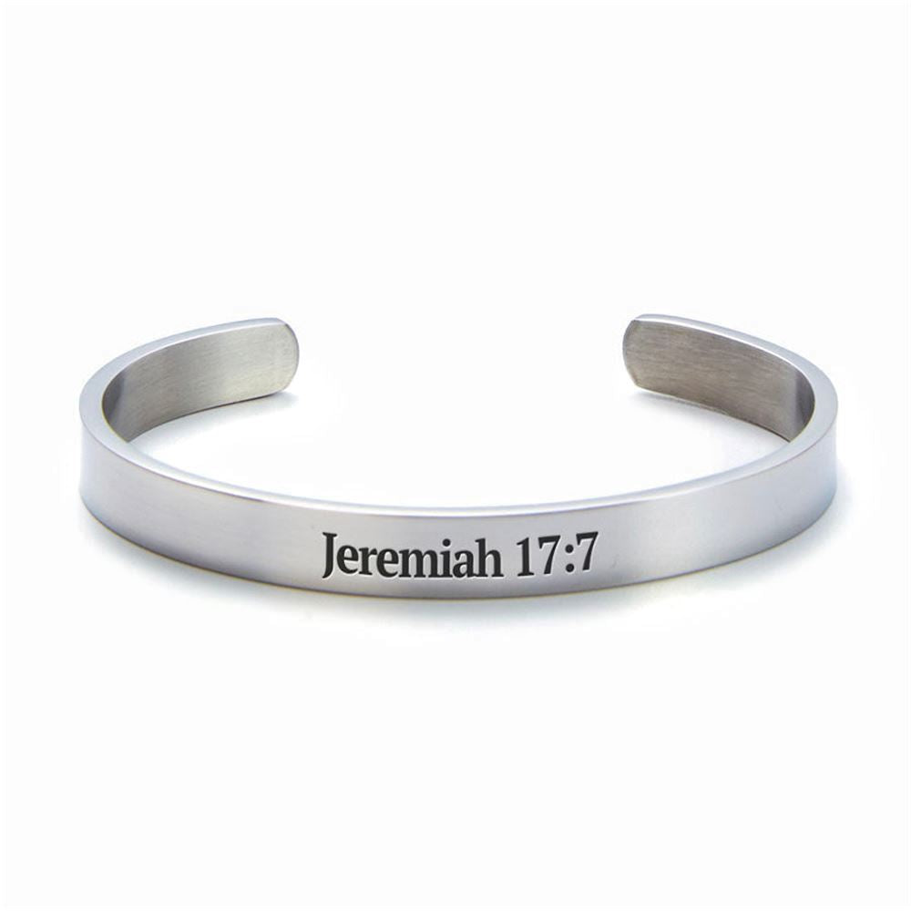 Jeremiah 177 Blessed Cuff Bracelet, Christian Bracelet For Women, Bible Verse Bracelet, Christian Jewelry