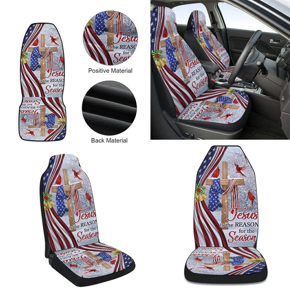 Jesus Christ Cross Jesus is The Reason for Season Christmas Cars Seat Cover, Christmas Car Seat Covers, Car Decor Gift
