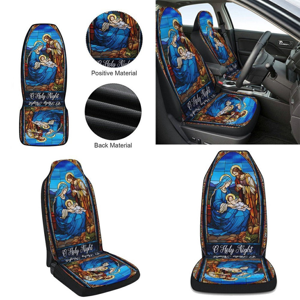 Jesus Christmas Oh Holy Night Nativity Scene Cars Seat Cover, Christmas Car Seat Covers, Car Decor Gift