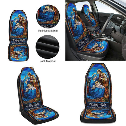 Jesus Christmas Oh Holy Night Nativity Scene Cars Seat Cover, Christmas Car Seat Covers, Car Decor Gift