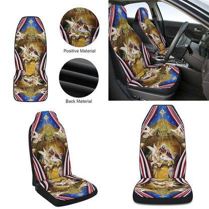 Jesus Family O holy night Jesus Christmas Cars Seat Cover, Christmas Car Seat Covers, Car Decor Gift