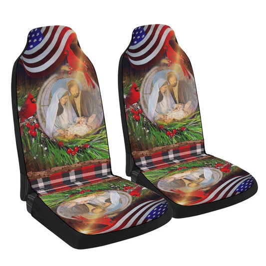 Jesus Is Born Christmas Cars Seat Cover, Christmas Car Seat Covers, Car Decor Gift