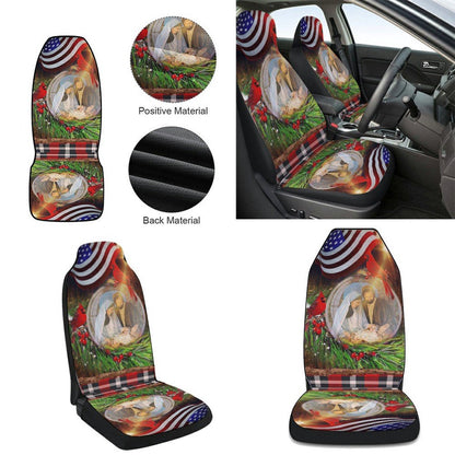 Jesus Is Born Christmas Cars Seat Cover, Christmas Car Seat Covers, Car Decor Gift