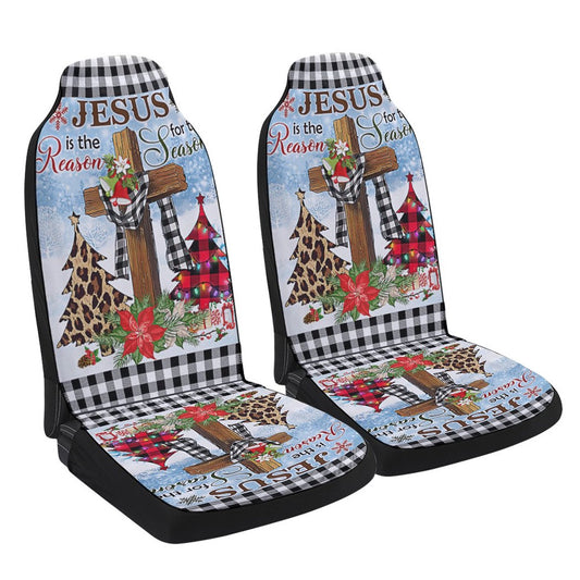 Jesus Is The Reason For The Season Religious Cross Christmas Cars Seat Cover, Christmas Car Seat Covers, Car Decor Gift