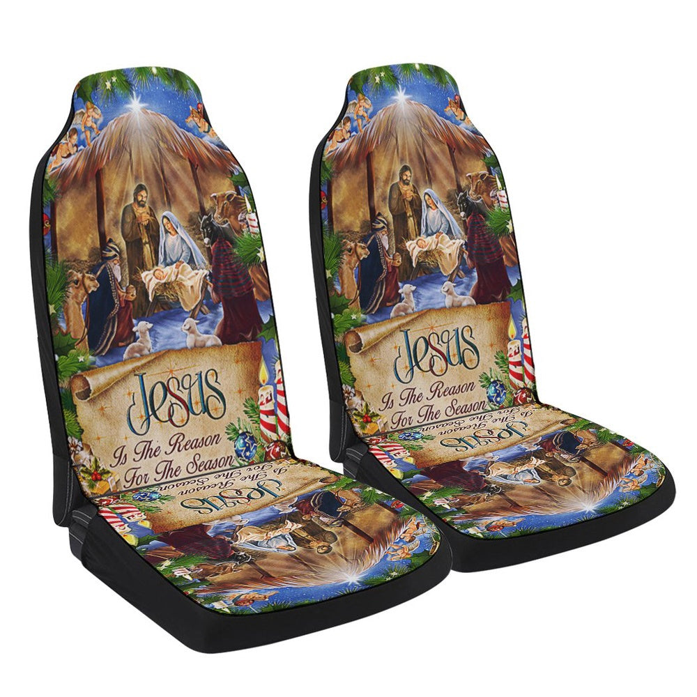 Jesus Jesus Is The Reason For The Season Christmas Cars Seat Cover, Christmas Car Seat Covers, Car Decor Gift