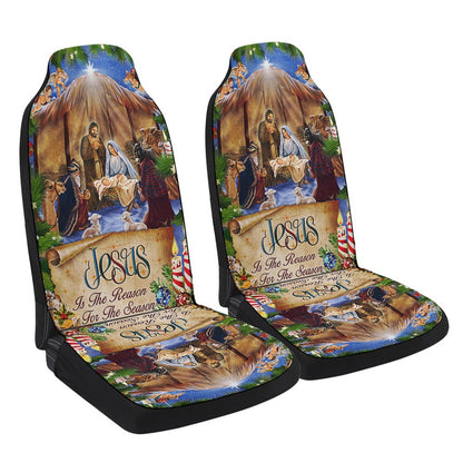 Jesus Jesus Is The Reason For The Season Christmas Cars Seat Cover, Christmas Car Seat Covers, Car Decor Gift