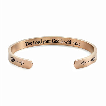 Joshua 19 He is With You Cuff Bracelet, Christian Bracelet For Women, Bible Verse Bracelet, Christian Jewelry