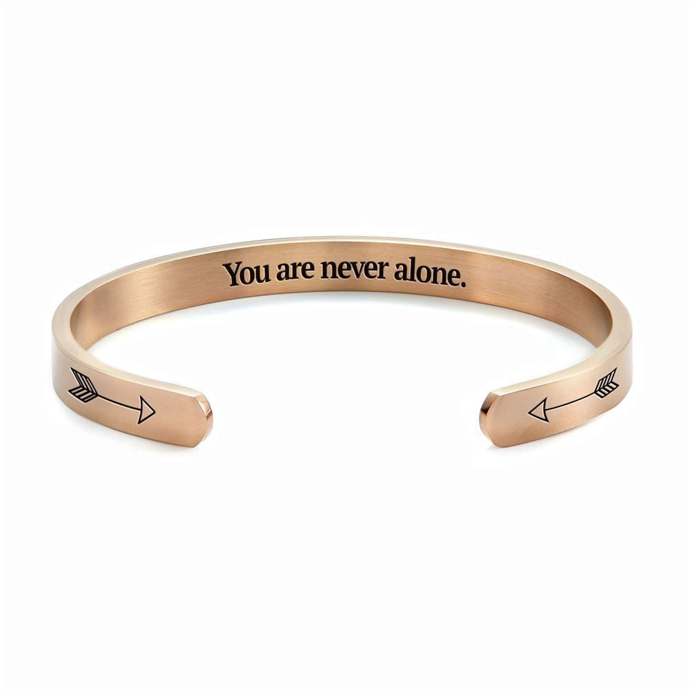 Joshua 19 Never Alone Cuff Bracelet, Christian Bracelet For Women, Bible Verse Bracelet, Christian Jewelry