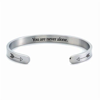 Joshua 19 Never Alone Cuff Bracelet, Christian Bracelet For Women, Bible Verse Bracelet, Christian Jewelry