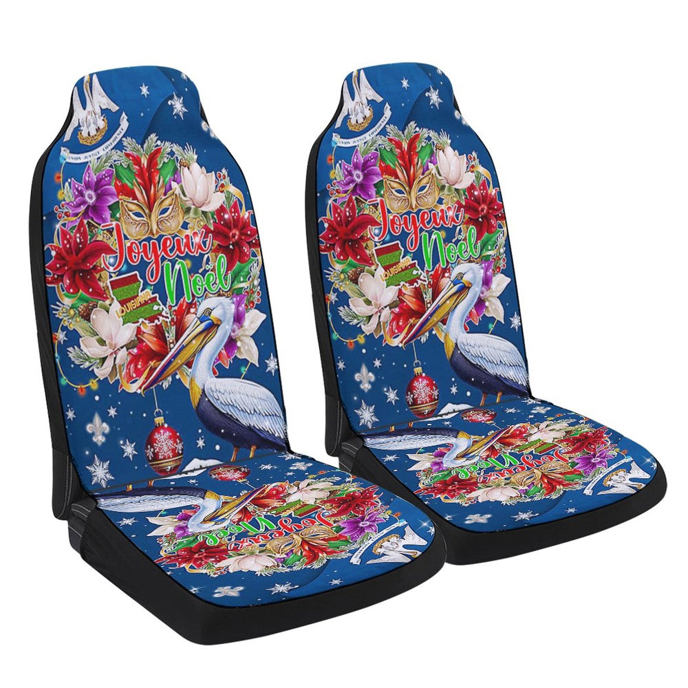 Joyeux Noel Merry Christmas In Louisiana Cars Seat Cover, Christmas Car Seat Covers, Car Decor Gift
