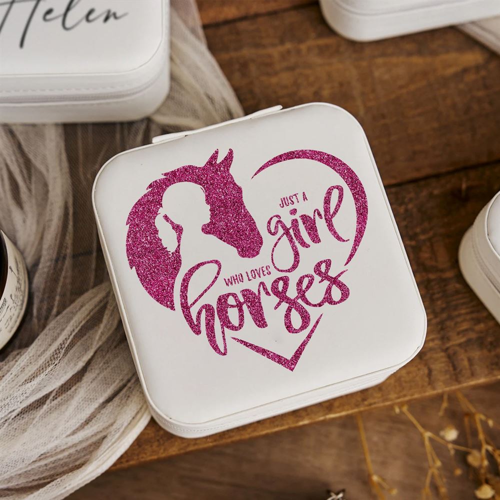 Just A Girl Who Loves Horses Jewelry Box, Gift For Horse Lover, Horse Girl Gift, Mother's Day Jewelry Case, Gift For Her