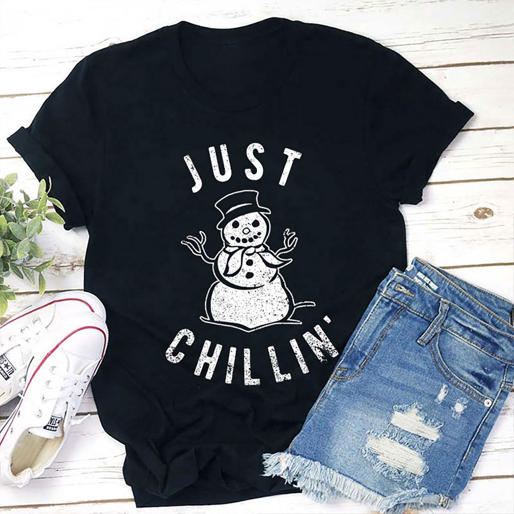 Just Chillin' T Shirt, Merry T Shirt, Unisex Christmas Shirts