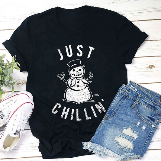 Just Chillin' T Shirt, Merry T Shirt, Unisex Christmas Shirts