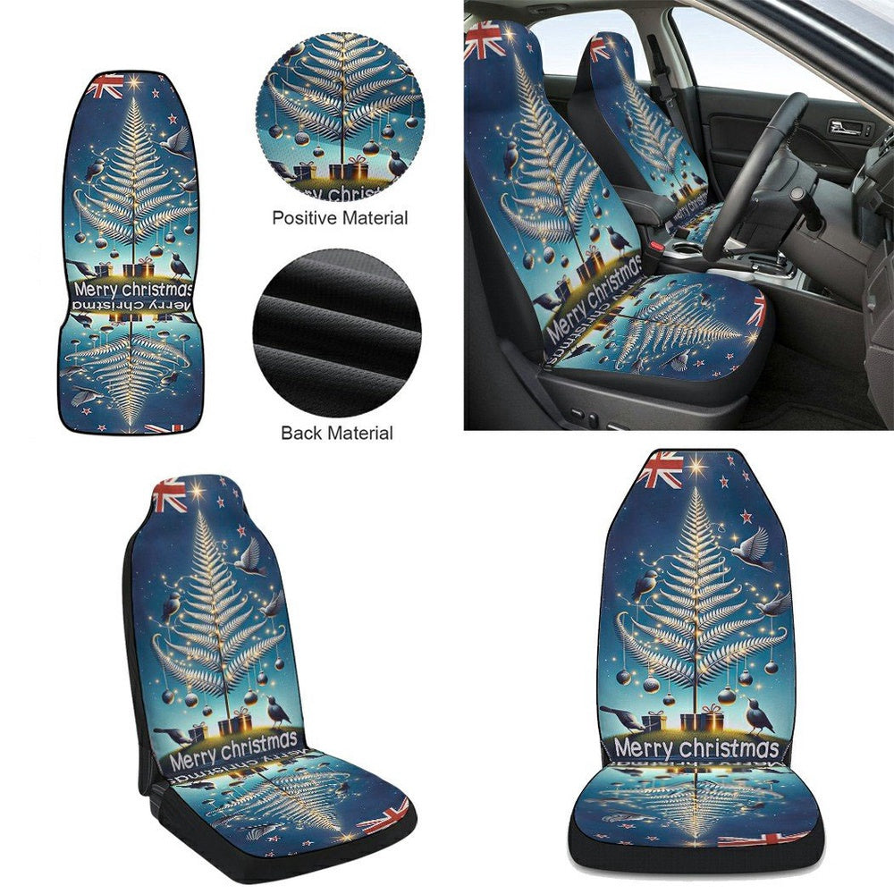 Kiwi Birds Silver Fern Christmas In New Zealand Cars Seat Cover, Christmas Car Seat Covers, Car Decor Gift