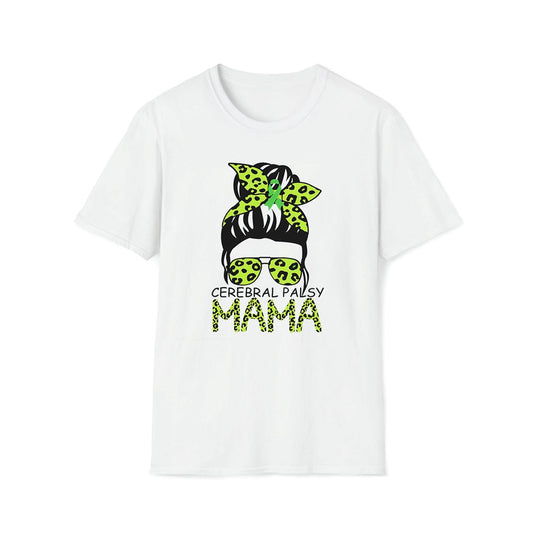 Leopard Messy Hair Bun Cerebral Palsy Mama Premium T Shirt, Mother's Day Premium T Shirt, Mom Shirt