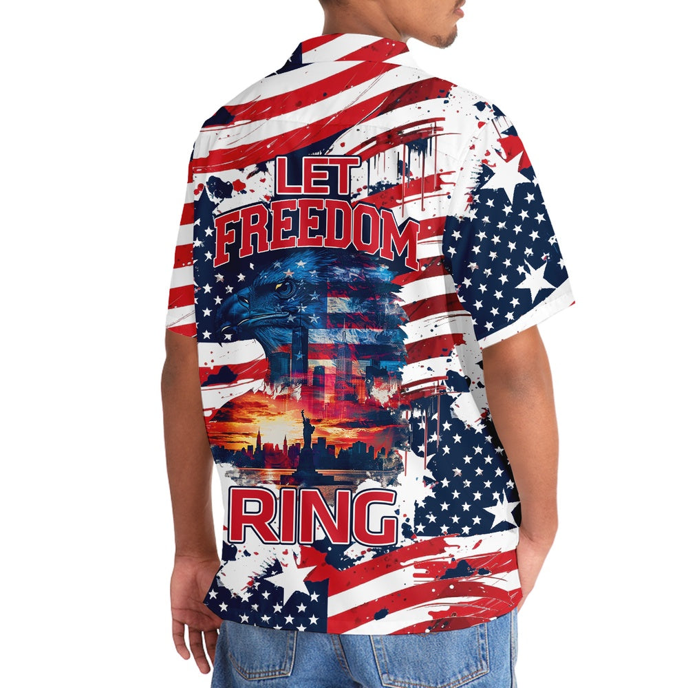 Let Freedom Ring America Hawaiian Shirt, Funny Hawaiian Shirt, Usa Hawaiian Shirt, Vintage Hawaiian Shirts