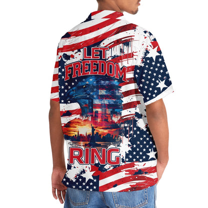 Let Freedom Ring America Hawaiian Shirt, Funny Hawaiian Shirt, Usa Hawaiian Shirt, Vintage Hawaiian Shirts