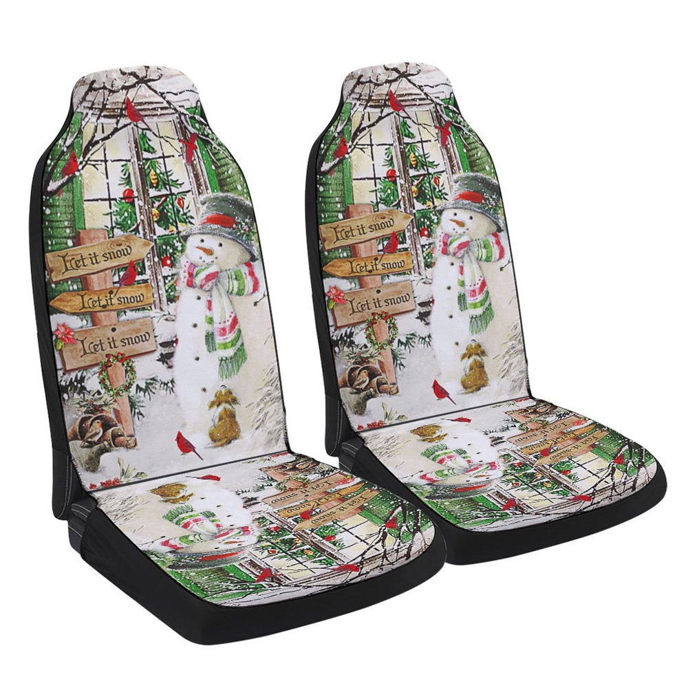 Let It Snow Christmas Cars Seat Cover, Christmas Car Seat Covers, Car Decor Gift