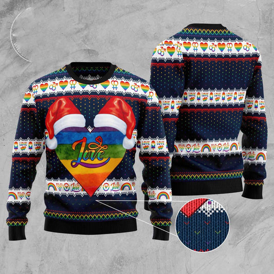 Lgbt Heart Ugly Christmas Sweater, Funny Xmas Sweater, Sweater Xmas