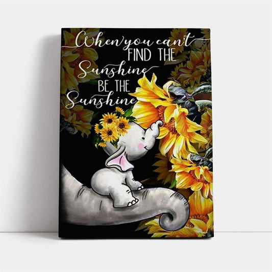 Lh Elephant Canvas Mom To Daughter Be The Sunshine, Mother's Day Canvas Art, Gift For Mom, Birthday Gift, Mother's Day Wall Art