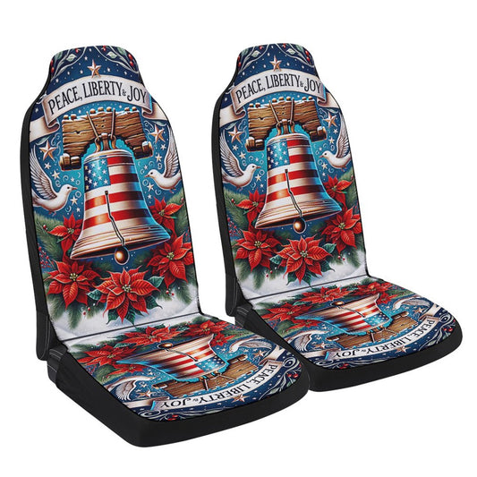 Liberty Bell Christmas Cars Seat Cover, Christmas Car Seat Covers, Car Decor Gift