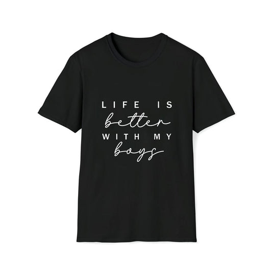 Life Is Better With My Boys Funny Graphic Mother's Day Gift Premium T Shirt, Mother's Day Premium T Shirt, Mother's Day Gift, Mom Shirt