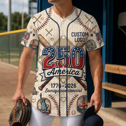 Custom 250th Anniversary America Baseball Jersey 1776-2026