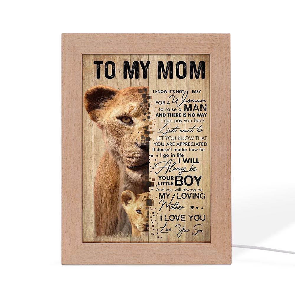 Lion Son To My Mom I Love You Frame Lamp Mother'S Day Gift, Mother's Day Night Light, Best Mom Ever, Gift For Mom