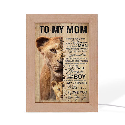 Lion Son To My Mom I Love You Frame Lamp Mother'S Day Gift, Mother's Day Night Light, Best Mom Ever, Gift For Mom