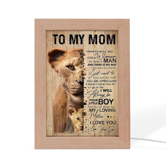 Lion Son To My Mom I Love You Frame Lamp Mother'S Day Gift, Mother's Day Night Light, Best Mom Ever, Gift For Mom