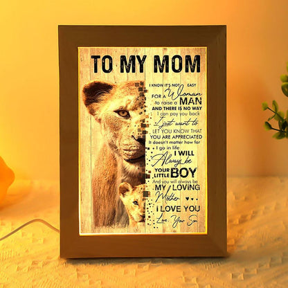 Lion Son To My Mom I Love You Frame Lamp Mother'S Day Gift, Mother's Day Night Light, Best Mom Ever, Gift For Mom