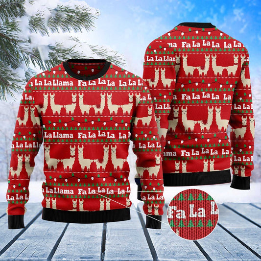 Llama Lalala Ugly Christmas Sweater, Funny Xmas Sweater, Sweater Xmas