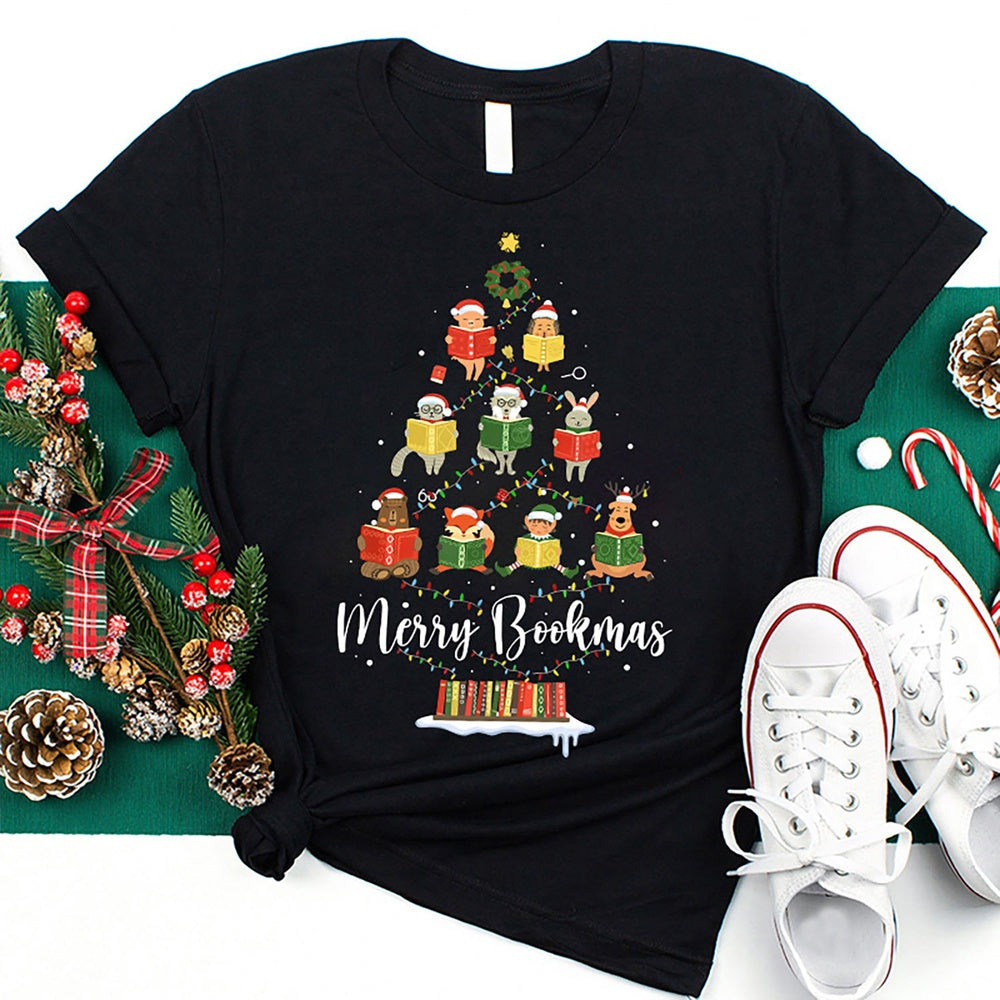 Look Everyone Is Reading Merry Bookmas T Shirt, Merry T Shirt, Unisex Christmas Shirts