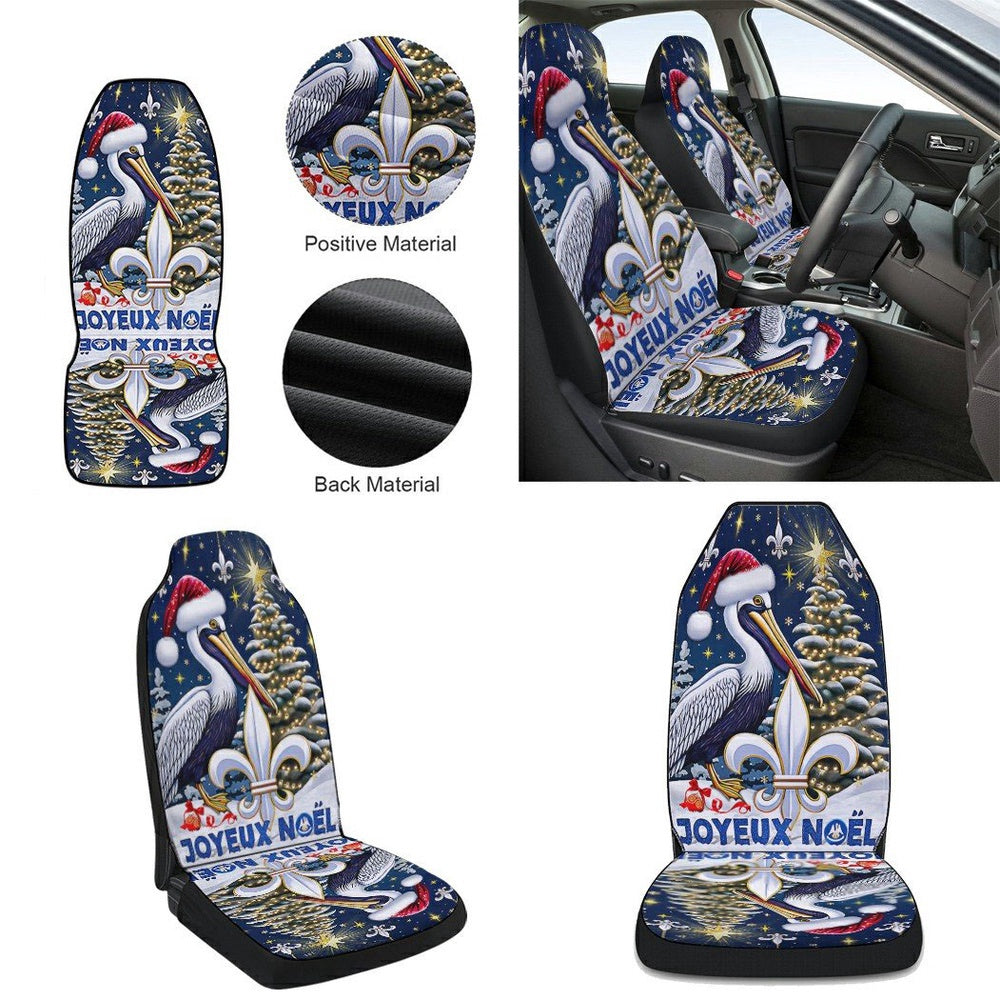 Louisiana Christmas Cajun Christmas Joyeux Noel Cars Seat Cover, Christmas Car Seat Covers, Car Decor Gift