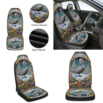 Louisiana Christmas Cajun Joyeux Noel Cars Seat Cover, Christmas Car Seat Covers, Car Decor Gift