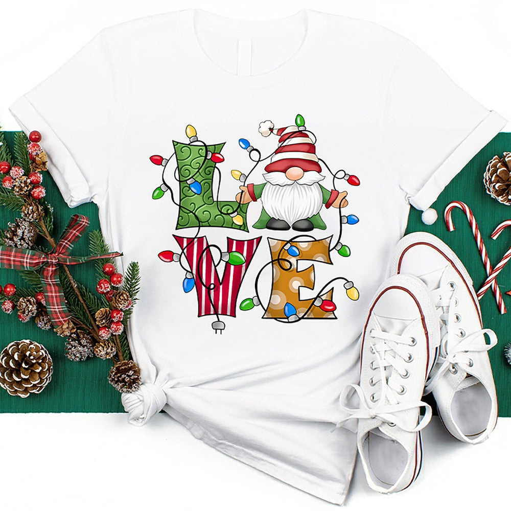 Love Gnomes T Shirt, Merry T Shirt, Unisex Christmas Shirts